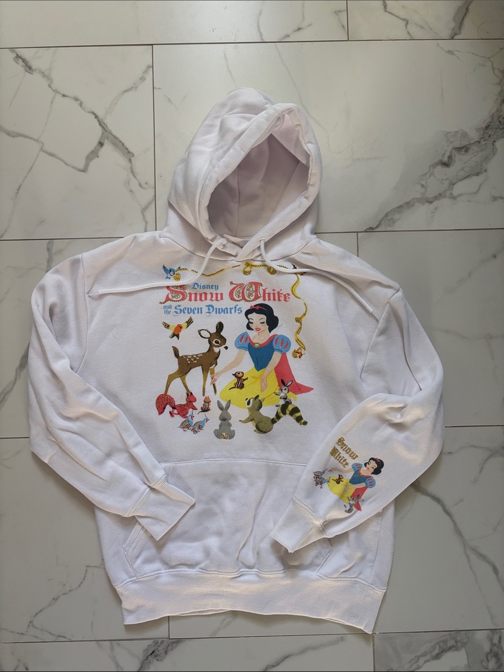 Disney Snow White Pullover Hoodie - White with Red, Blue, Yellow Accent